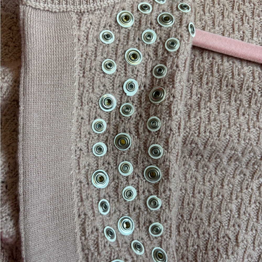 Marc Jacobs Dusty Rose Cropped Wool  Cardigan Embellished Small - Picture 10 of 13